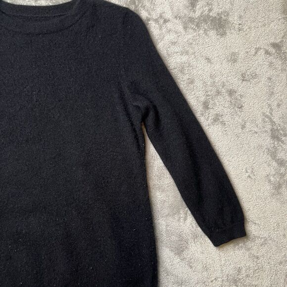Talbots Cashmere Sweater Women's Small Black 3/4 Sleeve Crew Neck Black Solid - Picture 5 of 8
